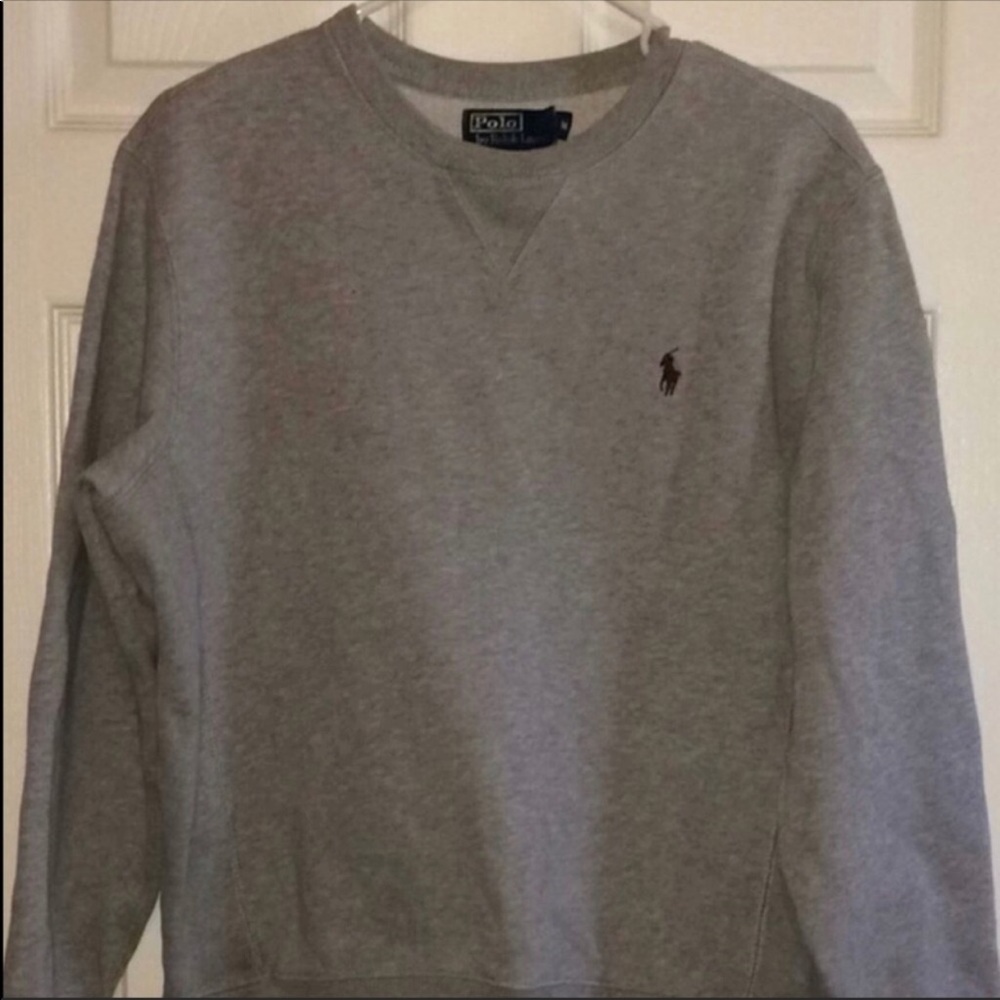 EUC GRAY AND BURGUNDY POLO SWEATSHIRT